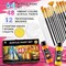 64 Pcs Acrylic Paint Set with 12 Brushes, 2 Knives & Palette, 48 Colors (2oz/60ml)